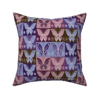 Butterfly multi-swatch - peach-rose-eggplant-purple-periwinkle-brown