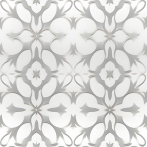 Gray & White Tile Print - large