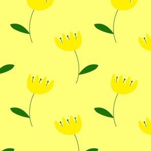 0008/M Scandi Buttercups on Bright Yellow