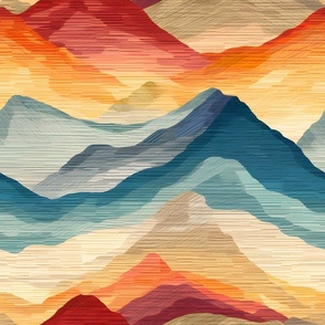 Southwest Watercolor Mountains - medium
