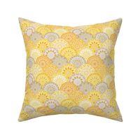 Winter Sunshine Mandalas in Gold and Grey Small