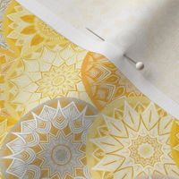 Winter Sunshine Mandalas in Gold and Grey Small