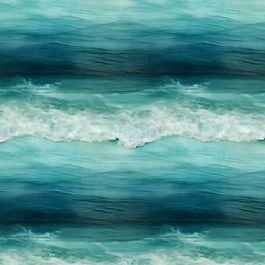 Watercolor Turquoise Waves - small
