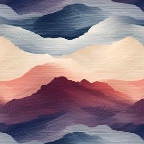 Purple & Blue Watercolor Mountains - small