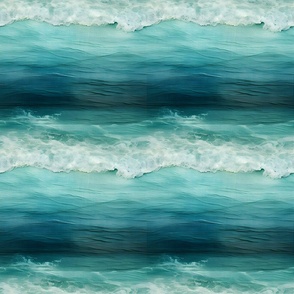 Watercolor Turquoise Waves - medium