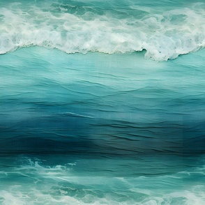 Watercolor Turquoise Waves - large
