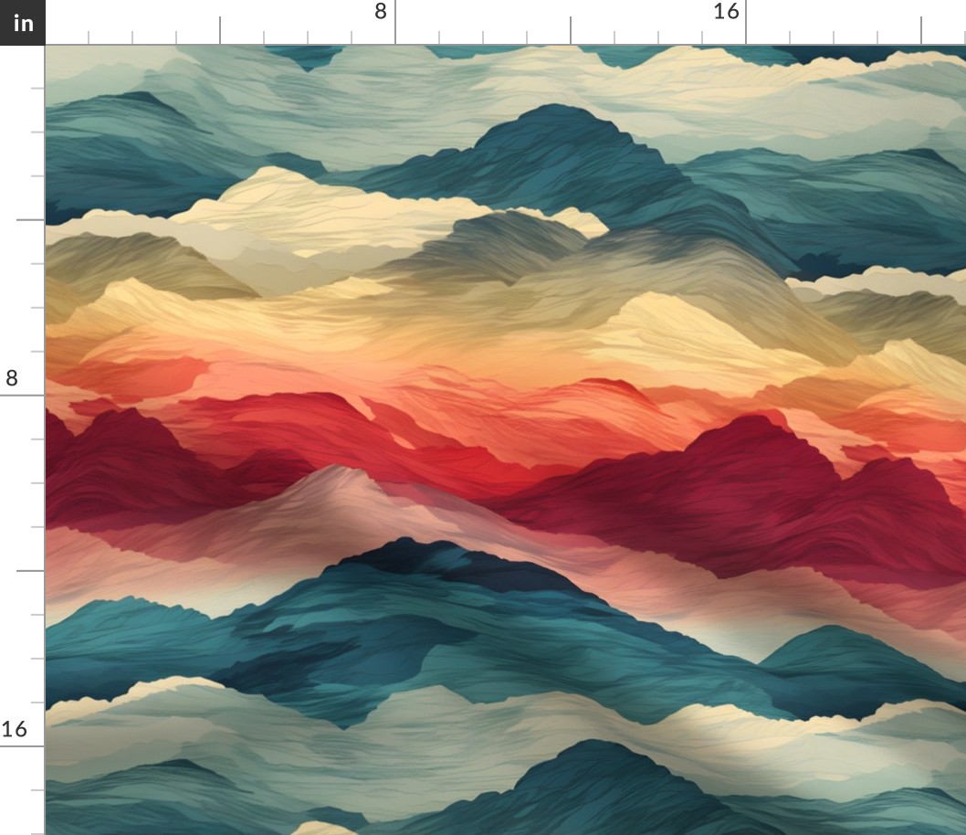 Southwest Watercolor Mountains - large