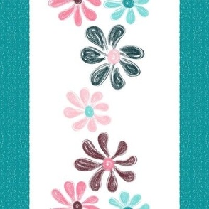 Chalking Flowers Blackboard border vertical - size M