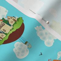Surreal Cottages and Whales Floating in the Sky by kedoki