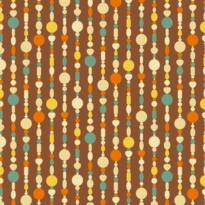 Hip bead curtain in russet brown. Small scale