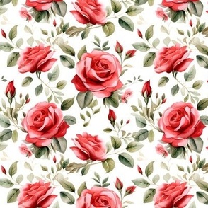 Light Red Roses on White - small