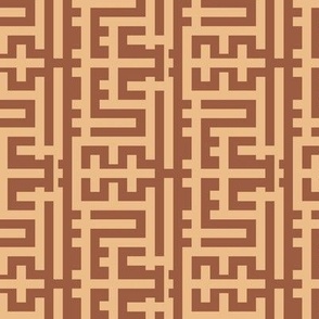 Geometric Chinoiserie in Brown