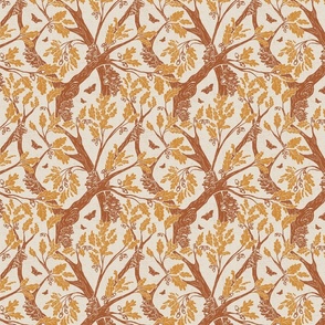 Oak Tree Tangle SM -Brown and Golden Yellow