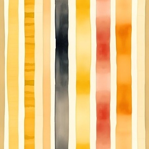 Watercolor Fall Stripes - medium