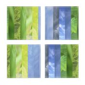 Sky Leaf Wide Stripes - Nature Photography - Blue Green - Abstract Cloudy Skies and Botanicals