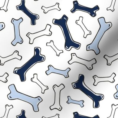 Bone Yard - Pet Dog Bones White Navy and Baby Blue Regular 