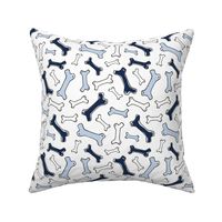 Bone Yard - Pet Dog Bones White Navy and Baby Blue Regular 