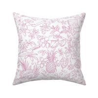 White Lotus toile - pink