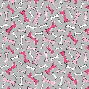 Bone Yard - Pet Dog Bones Grey Pink Small