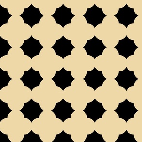 geometric tile flower_black_cream
