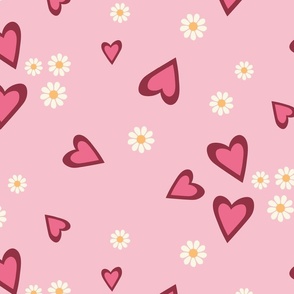 Valentine Hearts And Flowers
