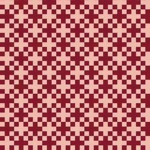 geometric pixel pattern cross_burgundy_pink