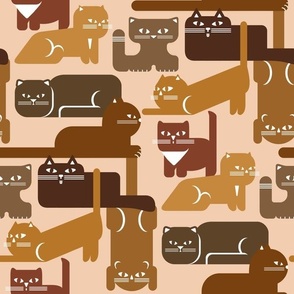 Cats are everywhere in cappuccino. Large scale
