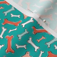 Bone Yard - Pet Dog Bones Aqua Multi Small