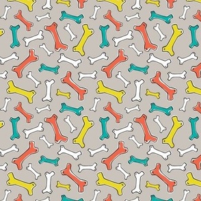 Bone Yard - Pet Dog Bones Beige Multi Small