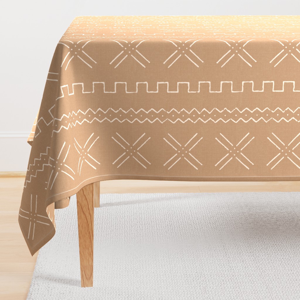 Mud cloth, light brown and cream