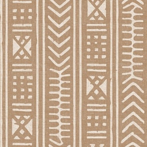 African mud cloth bogolan design in beige