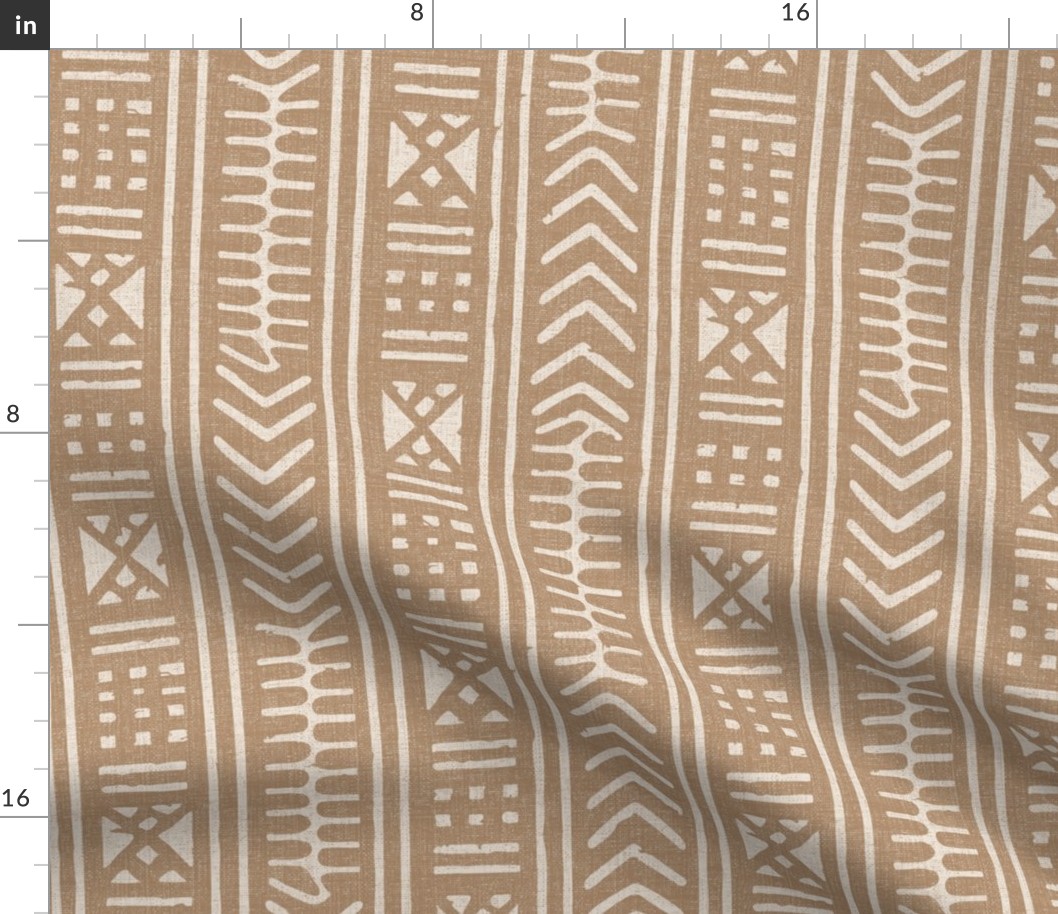 African mud cloth bogolan design in beige