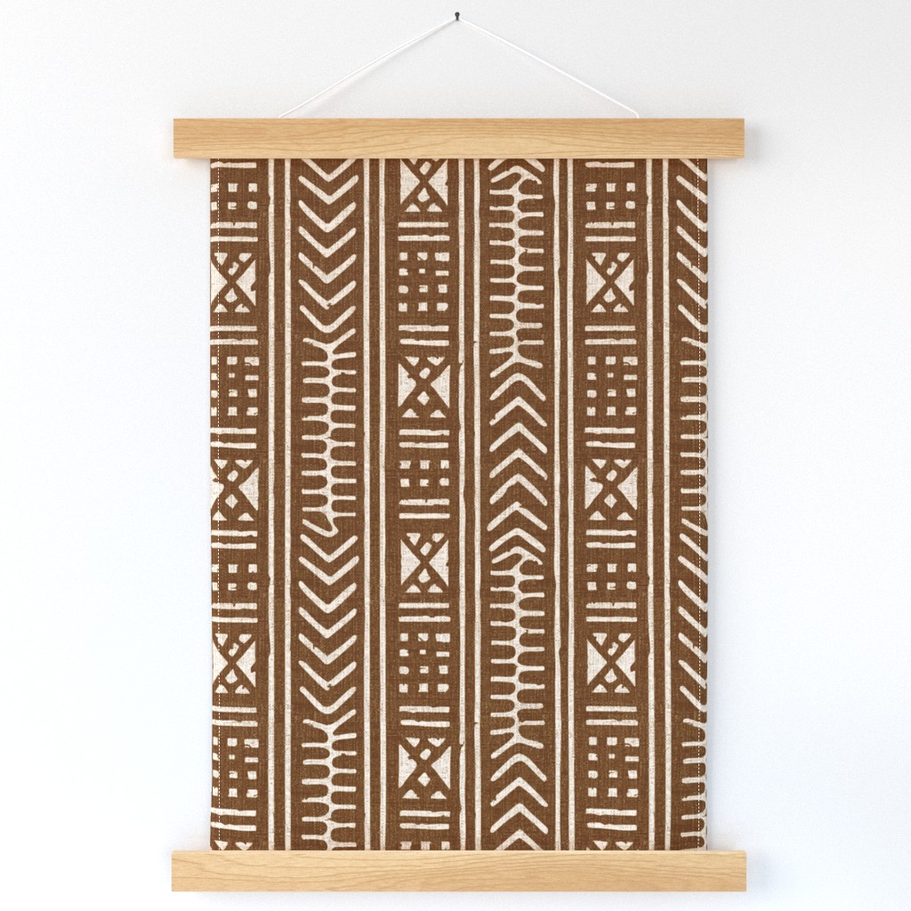 African mud cloth bogolan rust cream