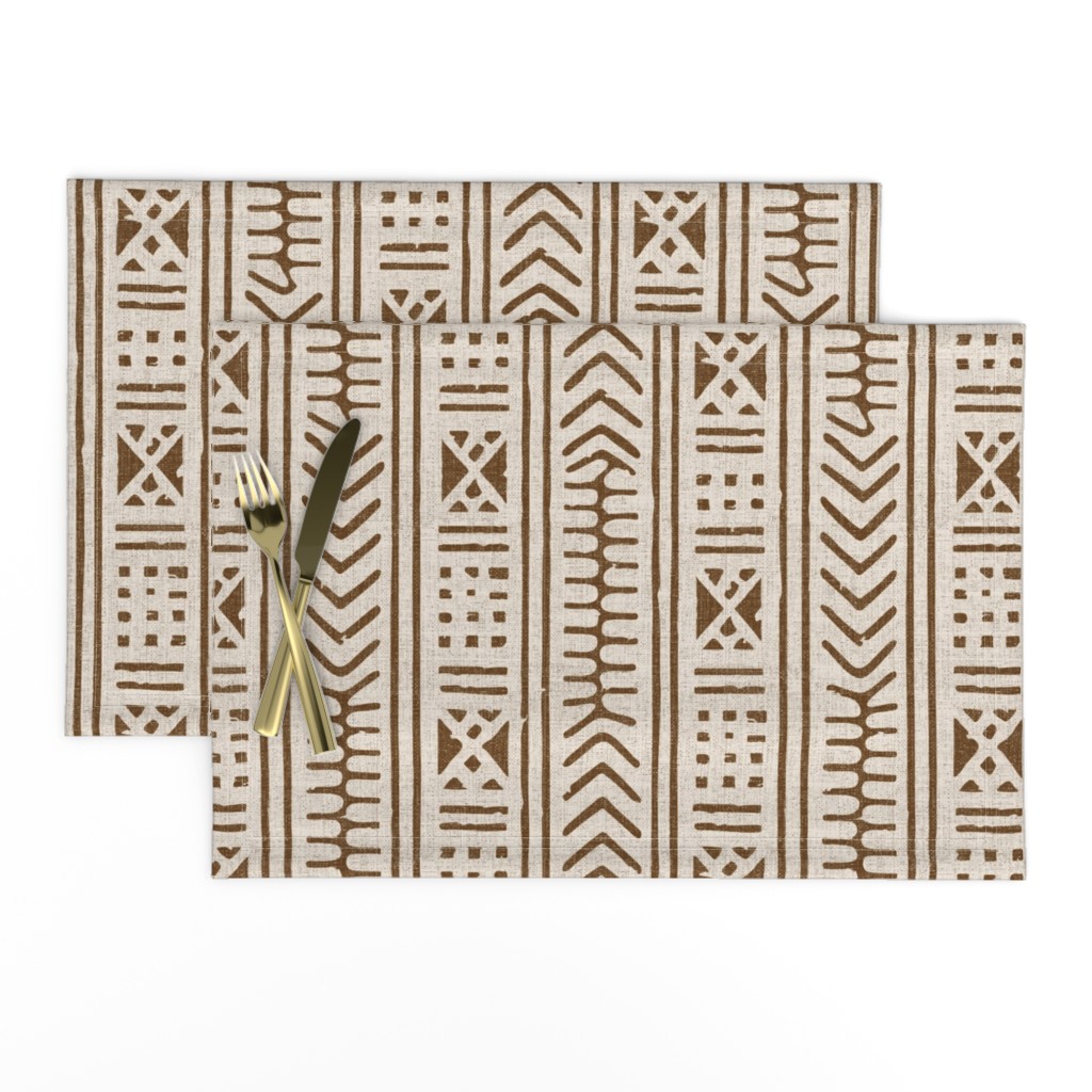 African mud cloth bogolan cream rust