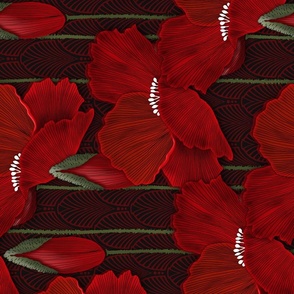 Fleurs de Rouge Art Deco Poppies