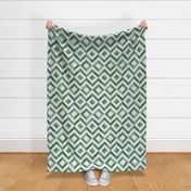 Checker Mirror Chevron Sage and Forest Green (Large Scale)