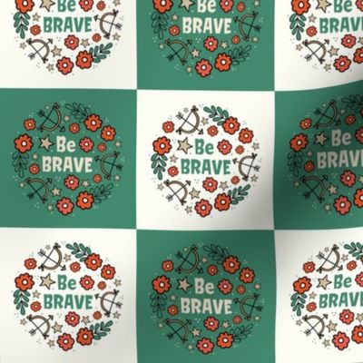 3x3 Panels Be Brave for Peel and Stick Wallpaper Swatch Stickers Labels Gift Tags Iron on Patches