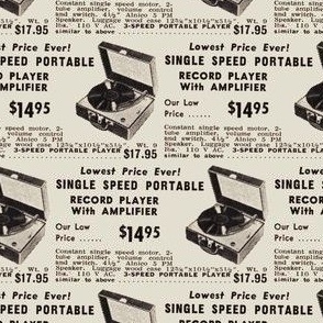 Nifty Fifties portable record player advertisement