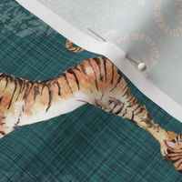 Big Cat Damask (teal) MED / tiger 