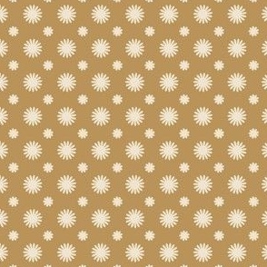 Scandi daisy in brown gold. Extra small scale