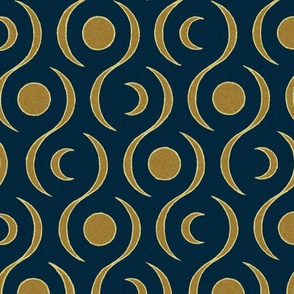 Moon Phase Helix Midnight and Gold (Large Scale)