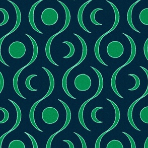Moon Phase Helix Midnight and Glow Green (Large Scale)