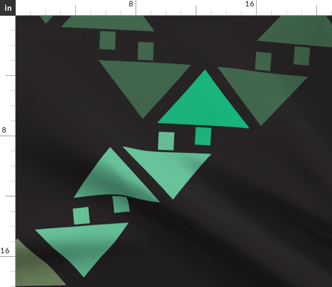 Geometric lattice or trellis of arrows. - Green and Black - Large