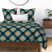  Quillwork Geometric- Western Tribal- Native American Embroidery- Rockies Adventure- Teal Midnight- Regular Scale