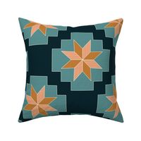  Quillwork Geometric- Western Tribal- Native American Embroidery- Rockies Adventure- Teal Midnight- Regular Scale