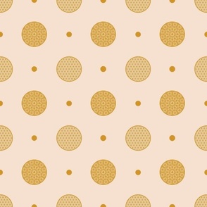 Life flower polka dot pinkish beige WALLPAPER