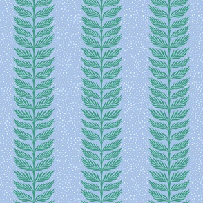 Palm leaf stripe with dots/vibrant blue and green/medium 