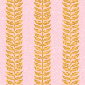 Palm leaf stripe with dots/vibrant orange and blush/medium 