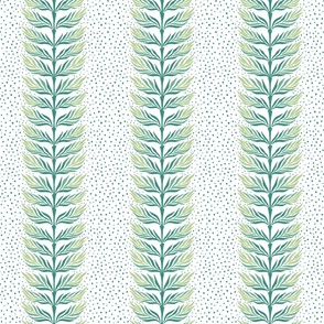 Palm leaf stripe with dots/shades of green/medium 