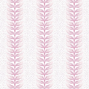 Palm leaf stripe with dots/shades of pink/medium 